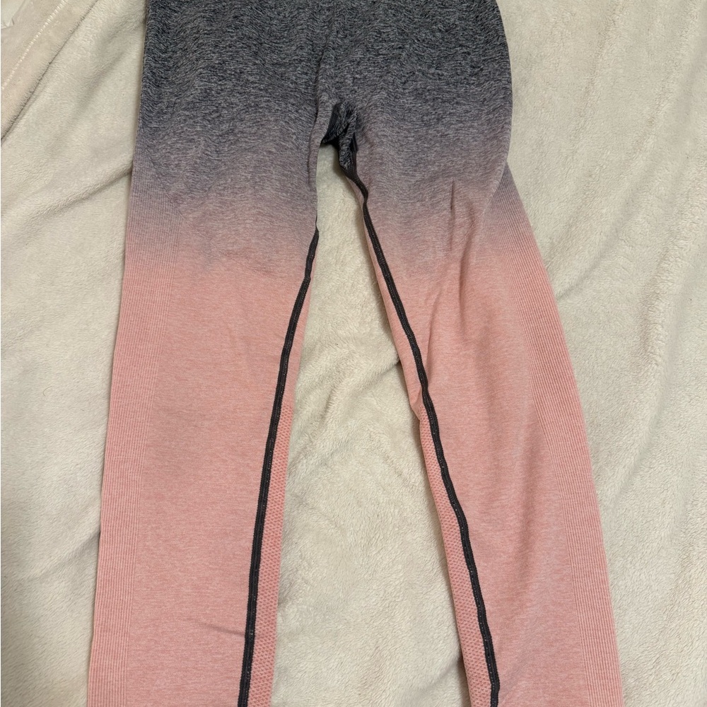 Gymshark Pink and Gray Ombre Leggings